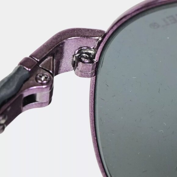CHANEL CC Matelasse Sunglasses Eye Wear Metal Leather BK Purple main image 5